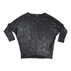 White House Black Market Dolman Tunic NWT Python Scales Foil Black Snit Medium